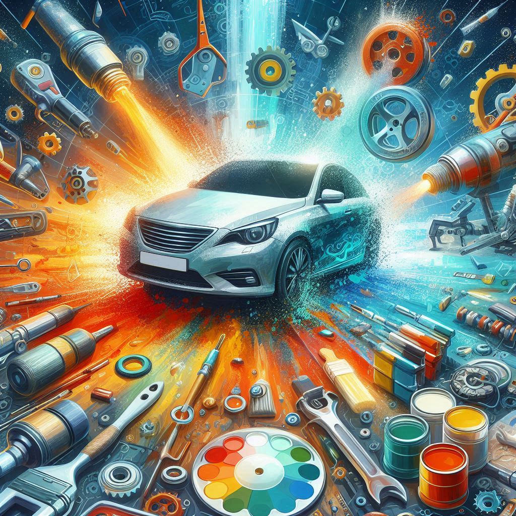 Покраска автомобиля иллюстрация